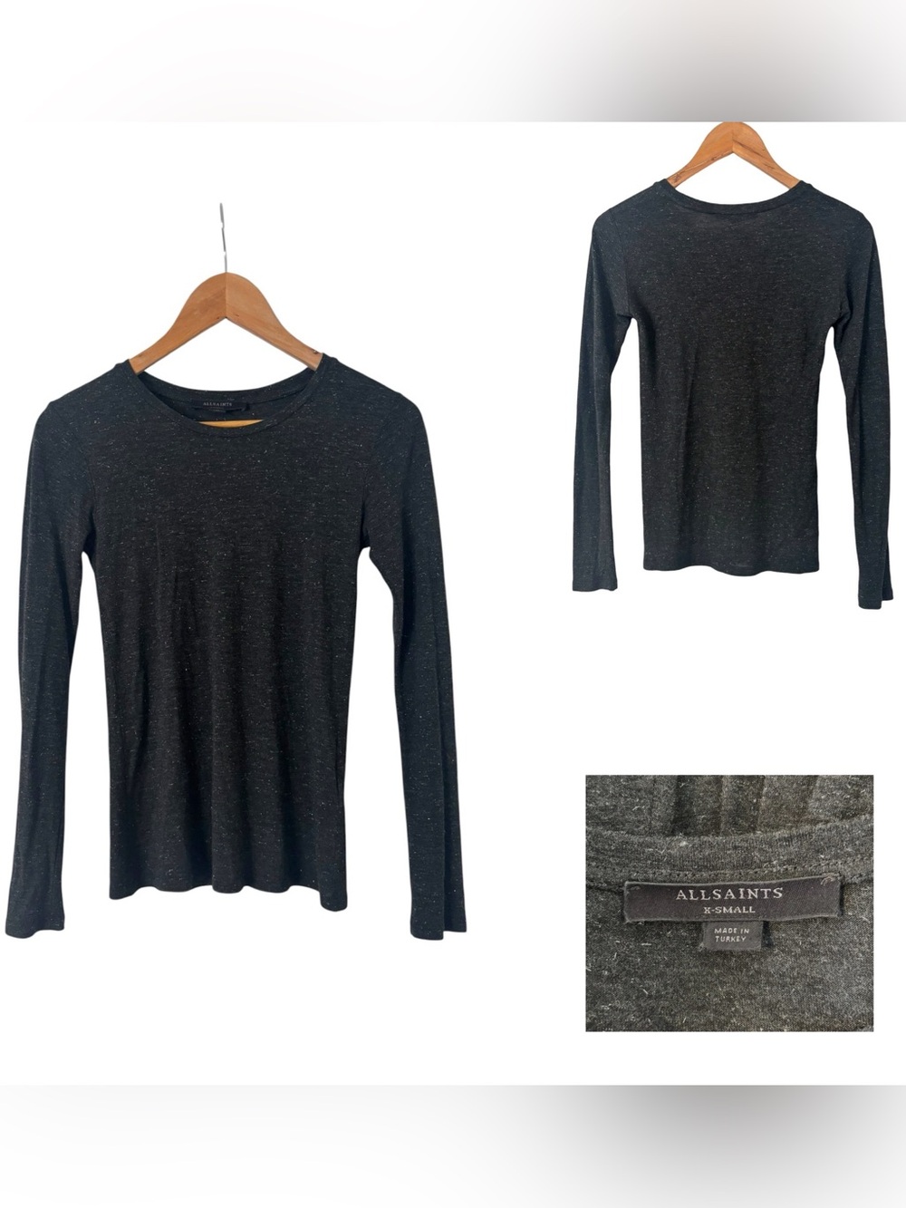 All Saints Metallic Long Sleeve Tee